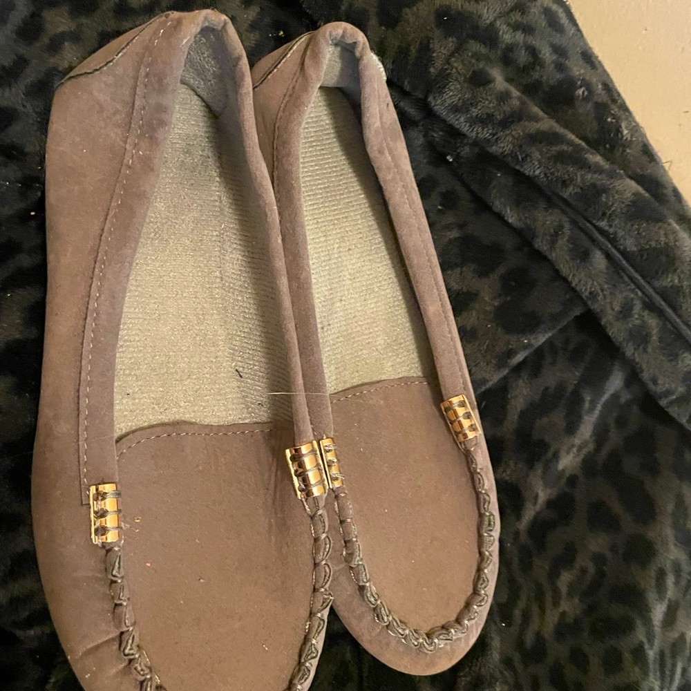 Gray moccasins never worn